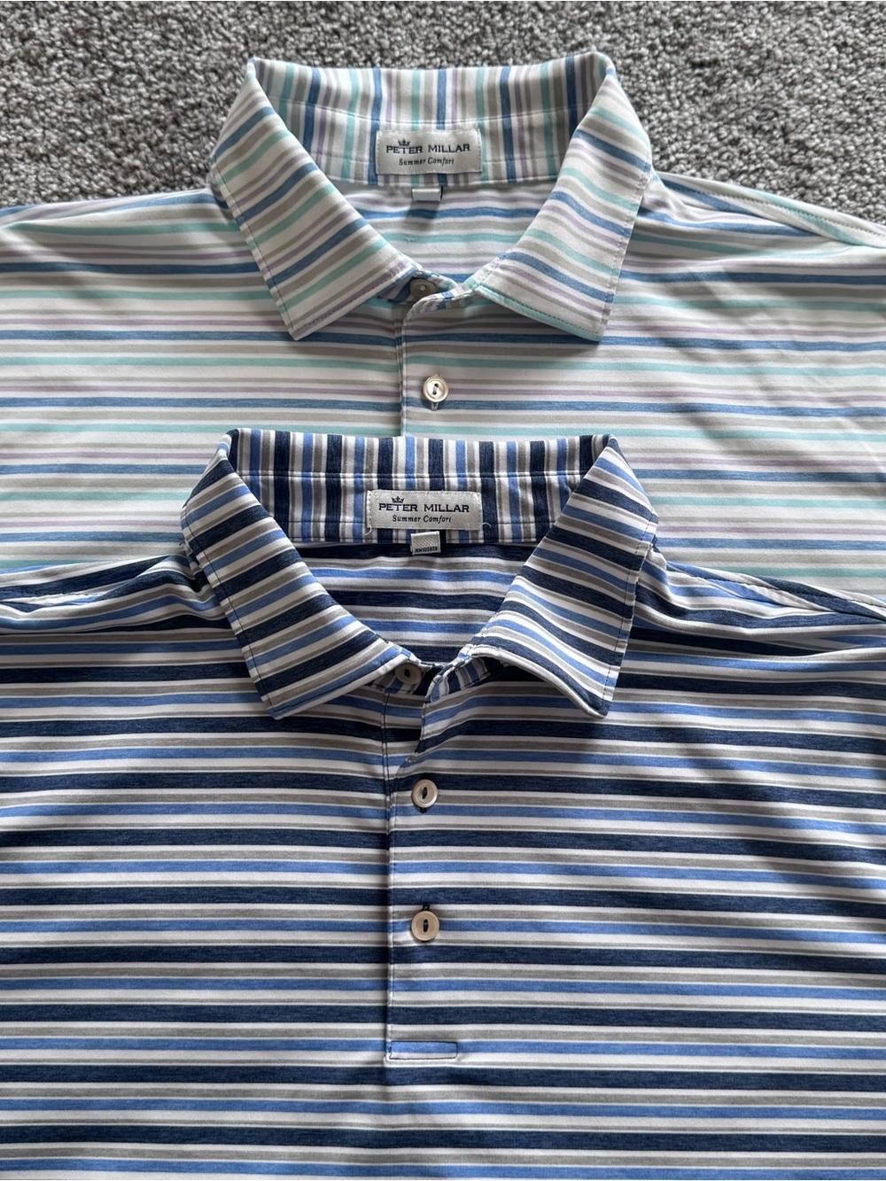 Peter Millar Summer Comfort striped polo shirt bundle size large